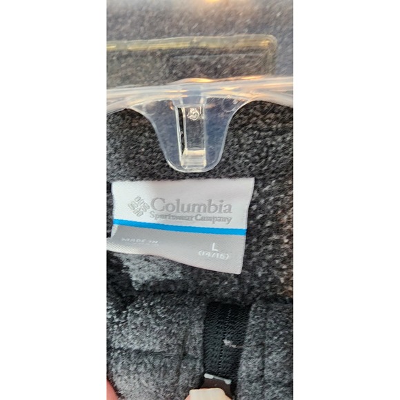 Columbia Kids Fleece Jacket Full Zip Gray Black Size L 14 16 Outdoor Warm - Picture 2 of 9